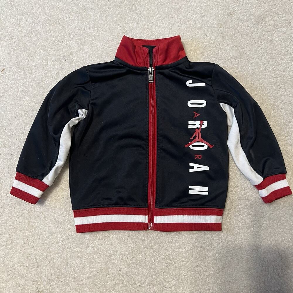 Jordan Toddler 12M Full Zip Track Jacket Windbreaker Jumpman Black Red Boys Nike